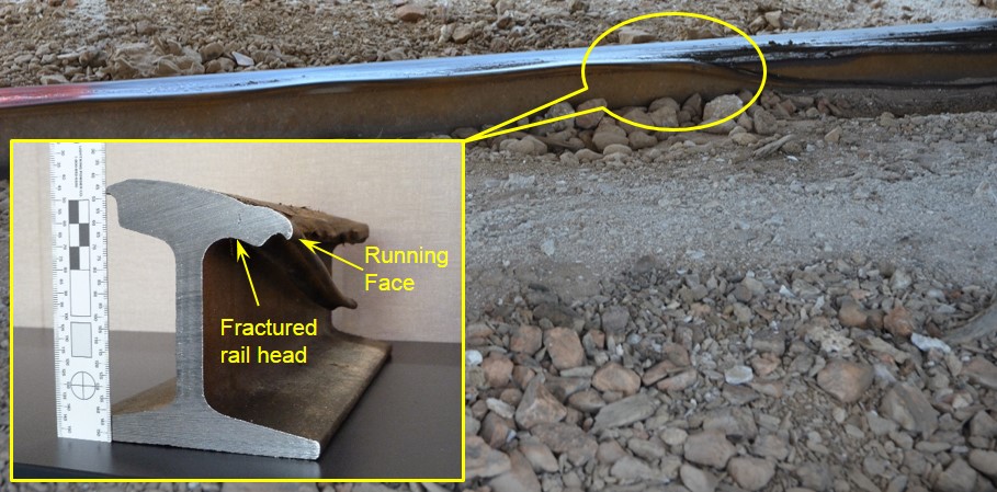 Figure 3: Fractured rail head